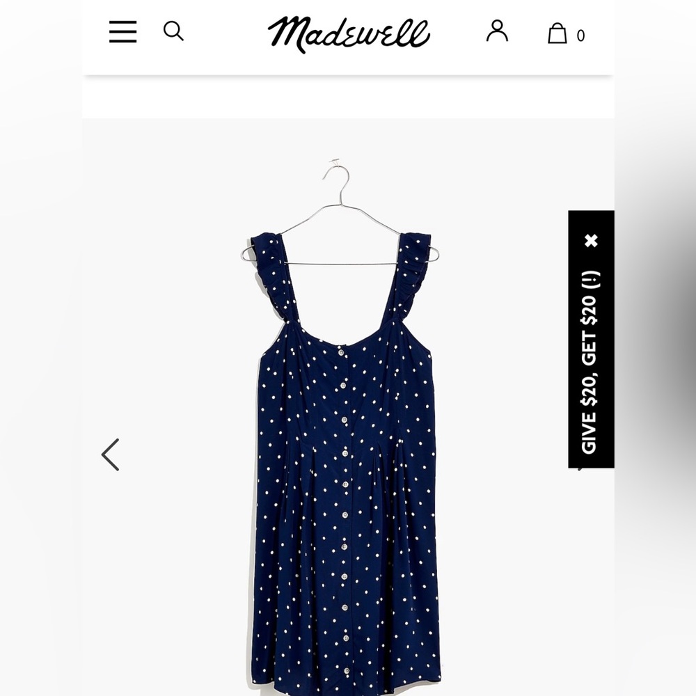 Madewell Ruffle-Strap Button-Front Dress in Polka Dot